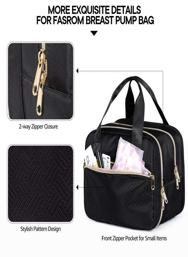 Fasrom Wearable Breast Pump Bag with Cooler and Ice Pack Compatible with Momcozy, Medela and Elvie Pumps, Insulated Pump Carrying Case to Hold Extra Pump Parts, Black (Patent Design) - Image 4